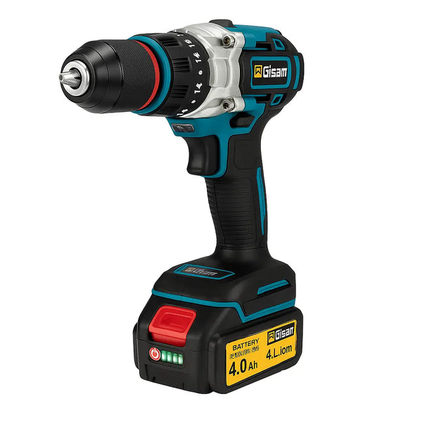 GISAM Furadeira Parafusadeira de Impacto Brushless 13mm 480 N.m 18V com Bateria Li-ion – Uso Profissional